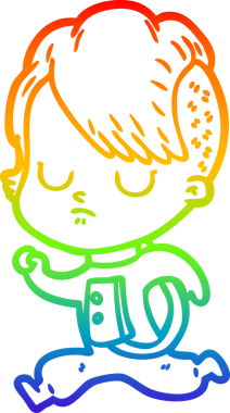 gökkuşağı gradyan çizimi bir insan tarafından çizilmiş bir karikatür kadın