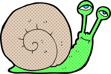 bir insan tarafından çizilmiş karikatür salyangozu