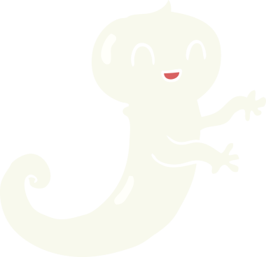 Bir insan tarafından çizilmiş bir hayaletin düz renk çizimi