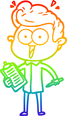 Bir insan tarafından çizilmiş gökkuşağı gradyan çizgi çizimi.