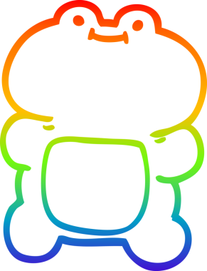 gökkuşağı gradyan çizgi çizimi bir insan tarafından çizilmiş bir kurbağa çizgi