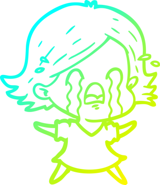 Bir insan tarafından çizilmiş ağlayan bir karikatür çizimi.