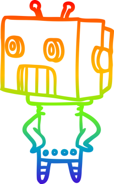 gökkuşağı gradyan çizgisi bir insan tarafından çizilmiş robot çizgi