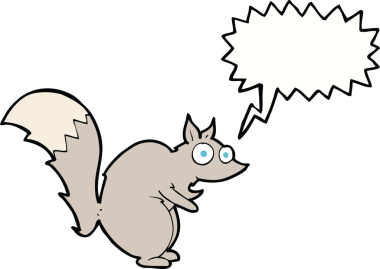 Bir insan tarafından çizilmiş komik, ürkmüş sincap çizgi filmi