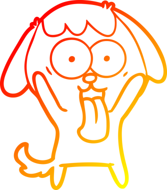 Bir insan tarafından çizilmiş sevimli bir köpeğin sıcak çizgi çizgisi.