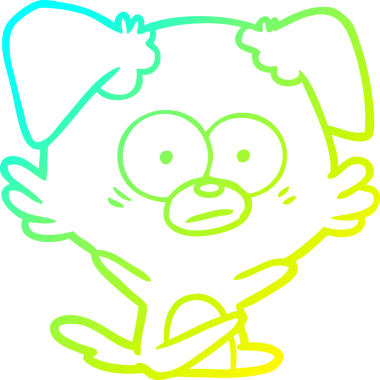 Bir insan tarafından çizilmiş bir köpek çizgi filminin soğuk gradyanı.