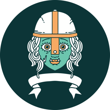 Bir insan tarafından çizilmiş afişi olan Ork savaşçı karakteri simgesi