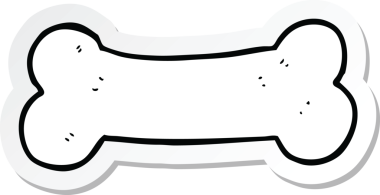 Bir insan tarafından çizilmiş bir karikatür kemiği çıkartması.