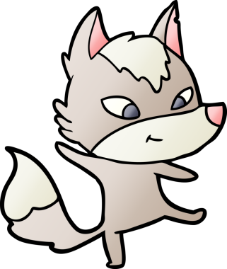 Bir insan tarafından çizilmiş dost canlısı kurt dansı.