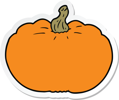 Bir insan tarafından çizilmiş bir balkabağı çıkartması.