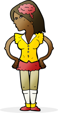 Bir insan tarafından çizilmiş zeki bir kadın.