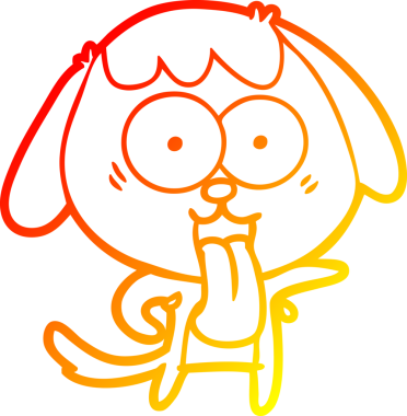 Bir insan tarafından çizilmiş sevimli bir köpeğin sıcak çizgi çizgisi.