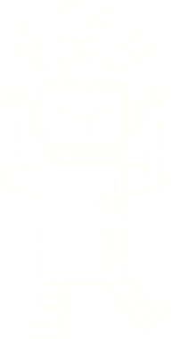 Bir insan tarafından çizilen robot tebeşiri.