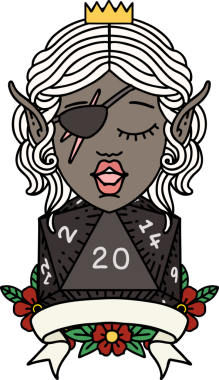 Retro Dövme Tarzı Bir insan tarafından çizilmiş doğal yirmilik zarlı düzenbaz karakter