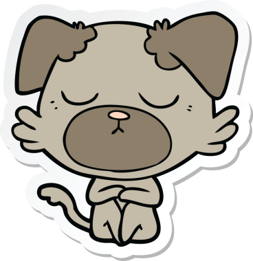 Bir insan tarafından çizilmiş şirin bir köpeğin çıkartması.