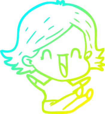 Bir insan tarafından çizilmiş gülen bir karikatür çizimi.