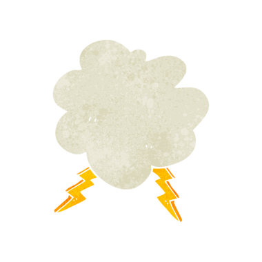 Bir insan tarafından çizilmiş serbest çizgi film fırtına bulutu