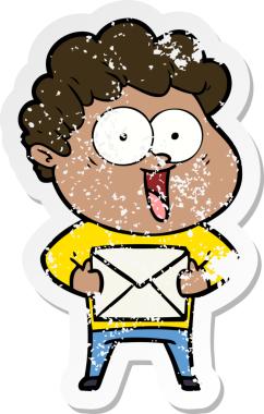 Bir insan tarafından çizilmiş mutlu bir adamın sıkıntılı çıkartması.