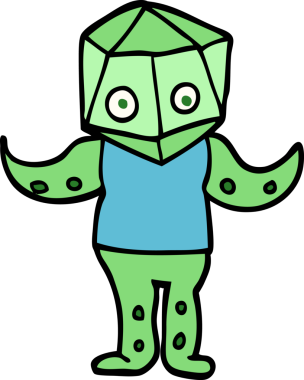 El çizimi karikatür tarzı garip uzaylı bir insan tarafından çizilmiş.