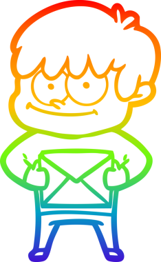 gökkuşağı gradyanı çizimi bir insan tarafından çizilmiş mutlu bir çizgi film adamı