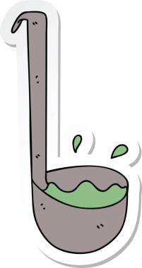 Bir insan tarafından çizilmiş garip bir el kepçesinin çıkartması.