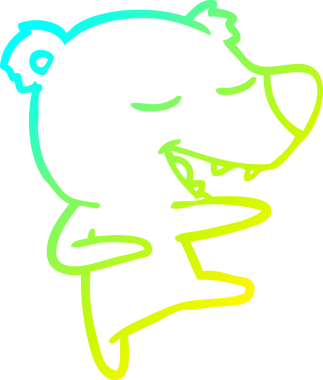 Bir insan tarafından çizilen çizgi film ayısının soğuk gradyan çizgisi.