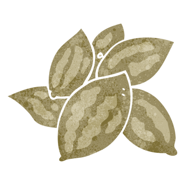 Bir insan tarafından çizilmiş serbest retro karikatür bademleri