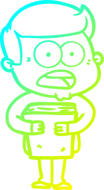 Bir insan tarafından çizilen bir karikatürün soğuk gradyan çizimi.