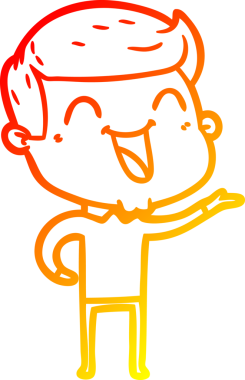 Bir insan tarafından çizilmiş gülen çizgi film karakterinin sıcak çizgi çizimi