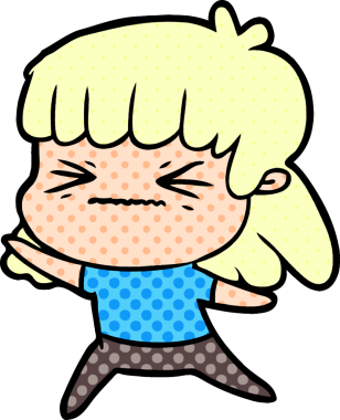 Bir insan tarafından çizilmiş kızgın bir kız.