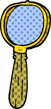 Bir insan tarafından çizilmiş karalama büyüteç.