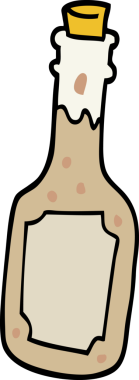 Bir insan tarafından çizilmiş bira şişesi.