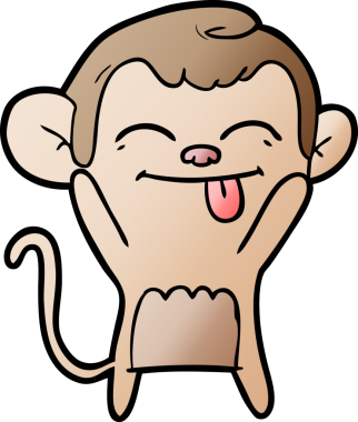 Bir insan tarafından çizilmiş komik çizgi maymun.