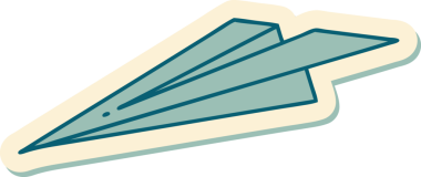 Bir insan tarafından çizilmiş kağıttan uçak dövmesi.