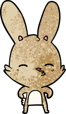 Bir insan tarafından çizilmiş meraklı tavşan çizgi filmi.