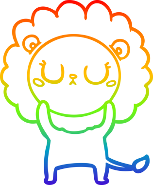 gökkuşağı gradyan çizgi çizimi bir insan tarafından çizilmiş bir aslan