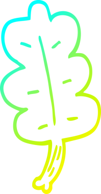 Bir insan tarafından çizilen sonbahar yaprağının soğuk gradyan çizimi