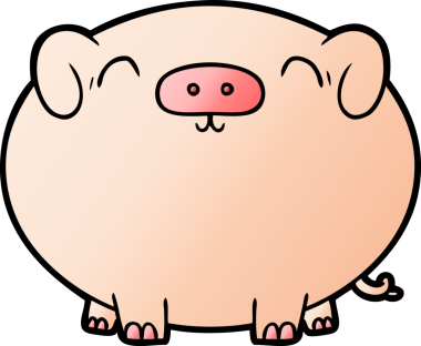 Bir insan tarafından çizilmiş çizgi film domuzu.