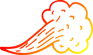 Bir insan tarafından çizilen çizgi film ifade baloncuğunun sıcak gradyan çizimi