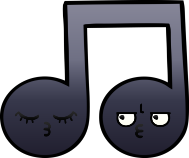 Bir insan tarafından çizilmiş bir notanın gölgelenmiş karikatürü