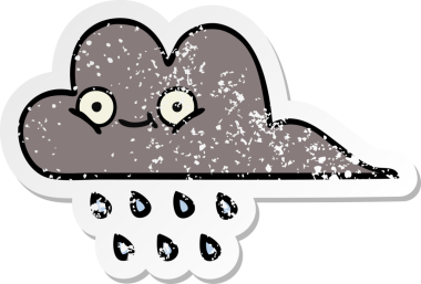 Bir insanın çizdiği yağmur bulutu çizgi filminin sıkıntılı çıkartması.