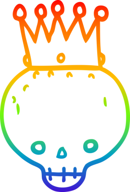 gökkuşağı gradyan çizgi çizimi bir insan tarafından çizilmiş bir kafatası