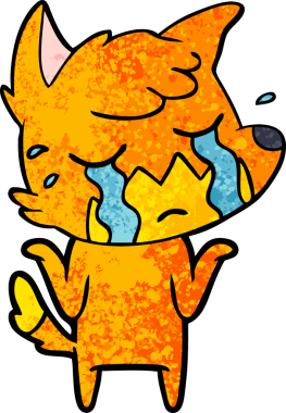 Bir insan tarafından çizilmiş tilki çizgi film karakteri