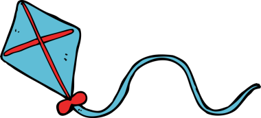 Bir insan tarafından çizilmiş çizgi film uçurtması.