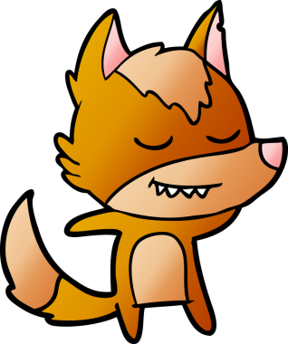 Bir insan tarafından çizilmiş tilki çizgi film karakteri