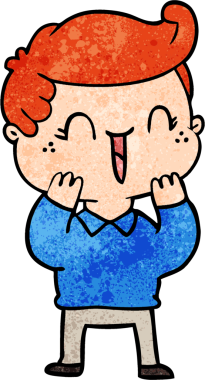 Bir insan tarafından çizilmiş gülen çocuk.