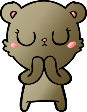 Bir insan tarafından çizilmiş barışçıl ayı yavrusu.