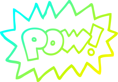 Bir insan tarafından çizilmiş bir çizgi film sembolünün soğuk gradyan çizimi