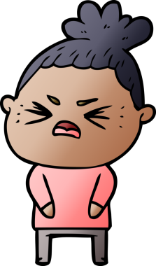 Bir insan tarafından çizilmiş kızgın bir kadın.