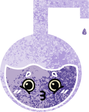 Bir insan tarafından çizilmiş bilimsel bir deneyin retro çizim tarzı karikatürü